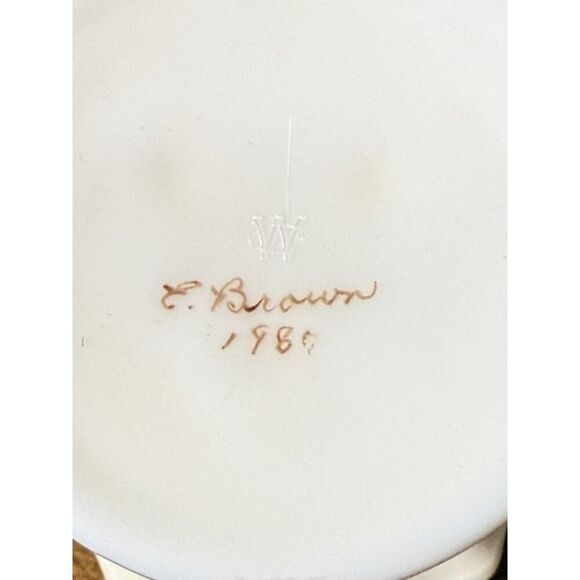 Vintage 1980 Westmoreland Almond Peach Milk Glass Ruffled Pedestal Candy Dish 5" - Picture 6 of 6